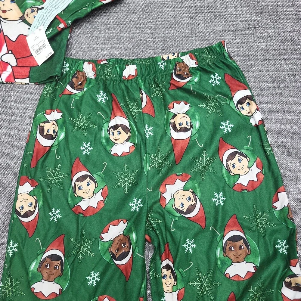 Boys' Elf on the Shelf Christmas Pajama Set Top Pants - Green Size Medium 8/10